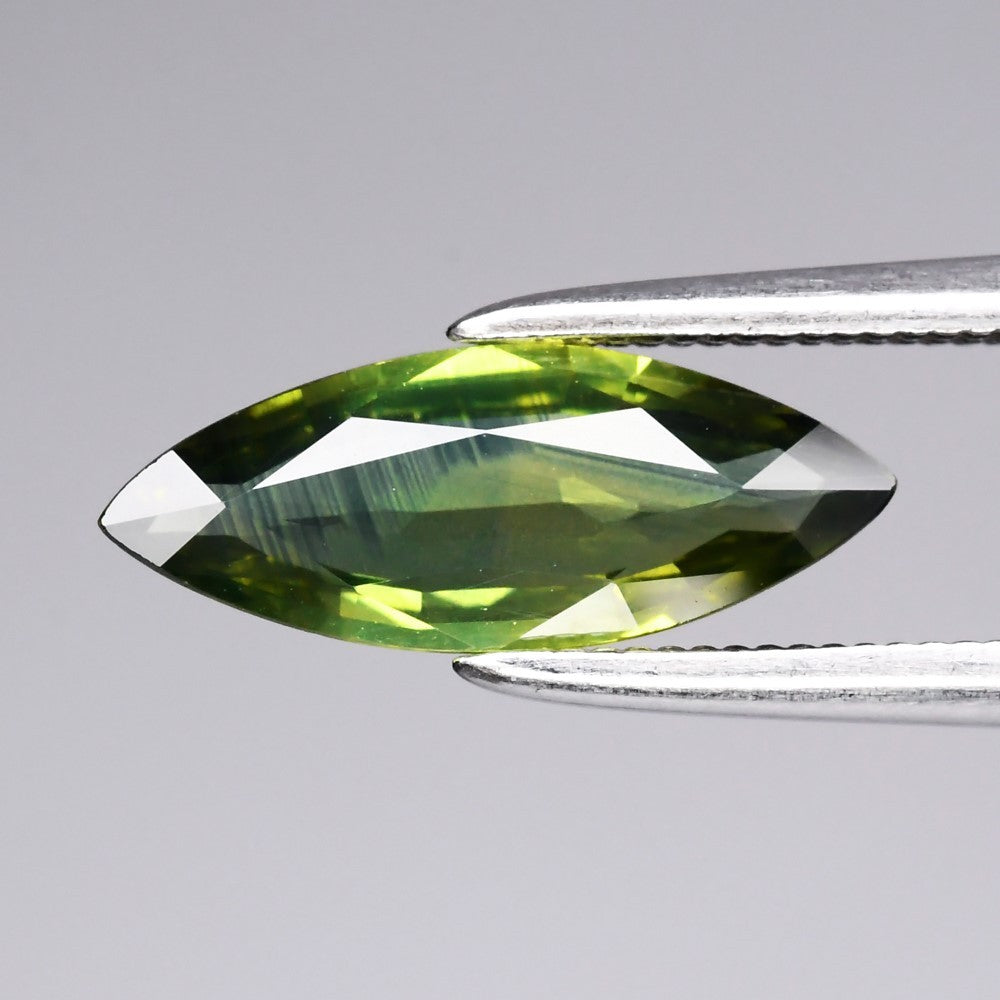 1.09ct ETW Earth-Mined Blue Green Sapphire – Marquise Cut, Heated