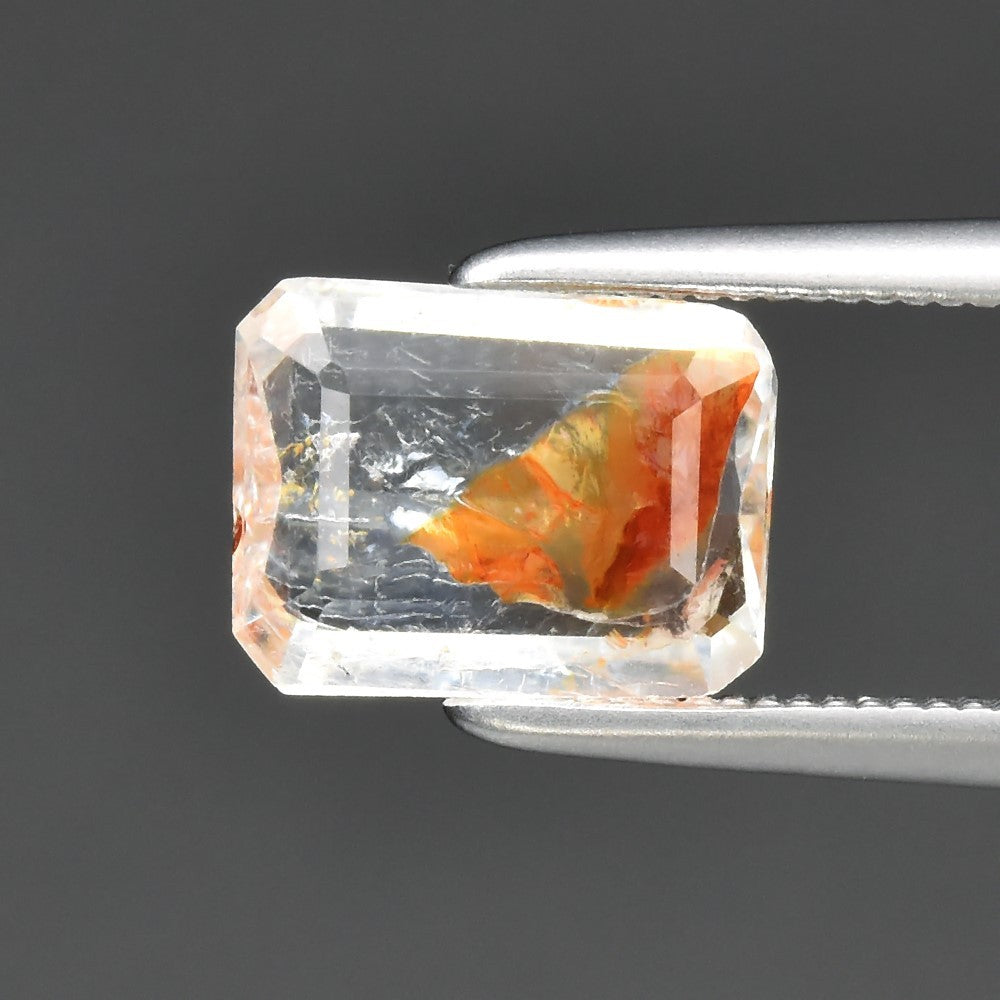 1.10ct ETW Earth-Mined Orange & White Tourmaline – Octagon Cut, Unheated - DISCOUNTED