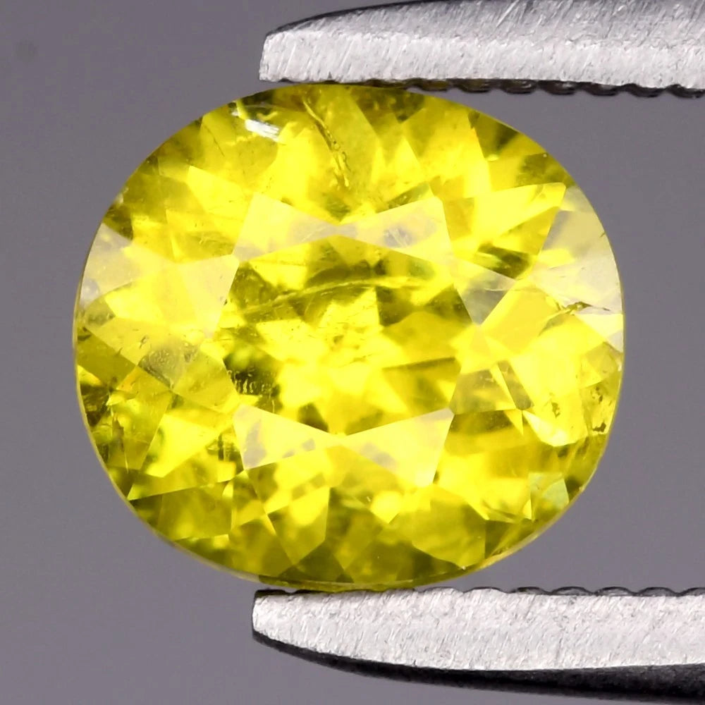 1.15ct ETW Greenish Yellow Grossular Garnet Gemstone – Cushion Cut