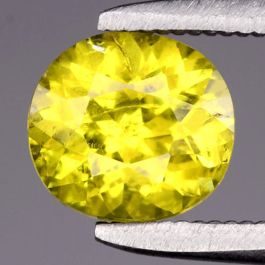 1.15ct ETW Greenish Yellow Grossular Garnet Gemstone – Cushion Cut