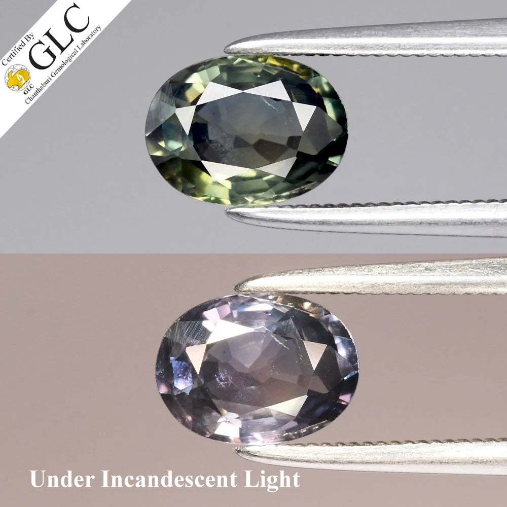 1.21ct ETW Earth-Mined Color Change Sapphire – Oval Cut, Unheated