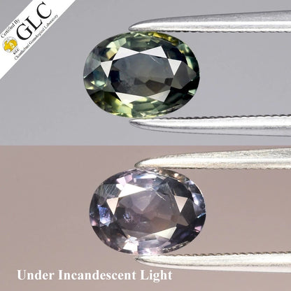 1.21ct ETW Earth-Mined Color Change Sapphire – Oval Cut, Unheated