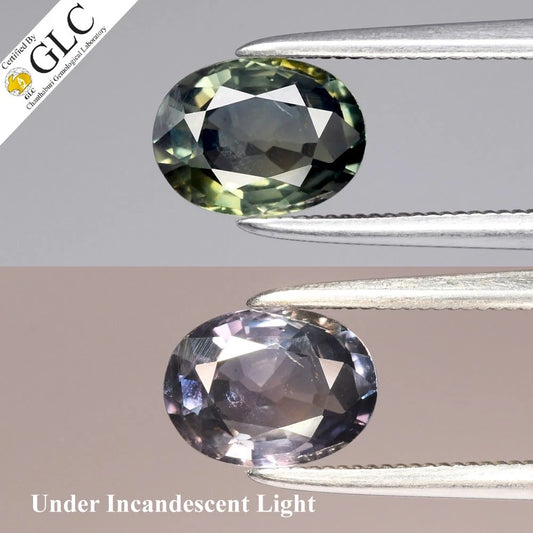 1.21ct ETW Earth-Mined Color Change Sapphire – Oval Cut, Unheated