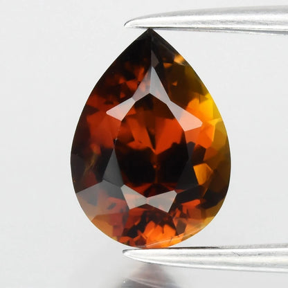 1.21ct ETW Yellow Orange Tourmaline Gemstone – Pear Cut