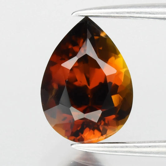 1.21ct ETW Yellow Orange Tourmaline Gemstone – Pear Cut
