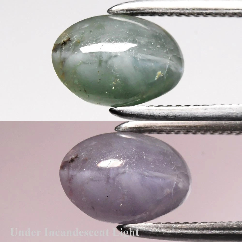 1.25ct ETW Green Cat's Eye Alexandrite Gemstone – Oval Cabochon Cut