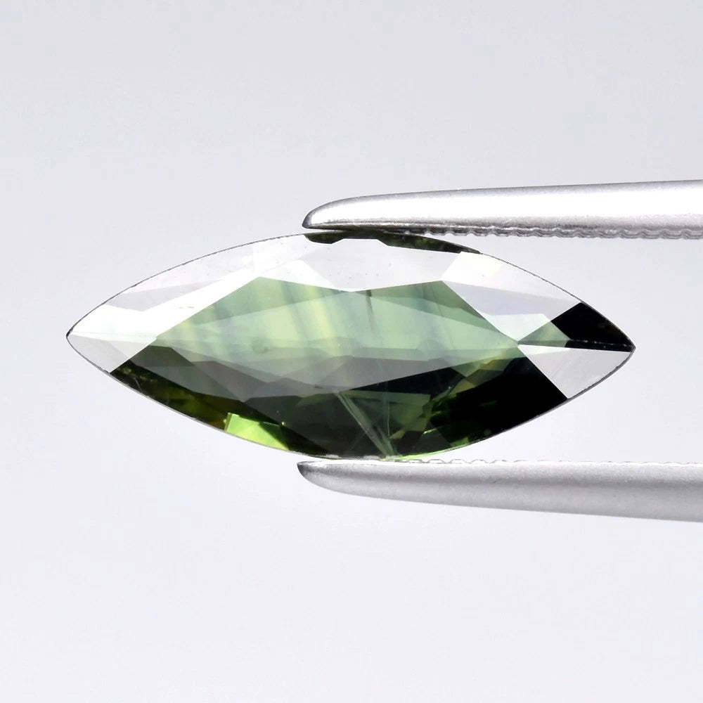 1.32ct ETW Earth-Mined Green Blue Sapphire – Marquise Cut, Heated