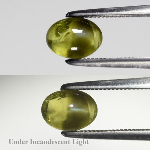 1.36ct ETW Earth-Mined Green Chrysoberyl – Oval Cabochon, Unheated