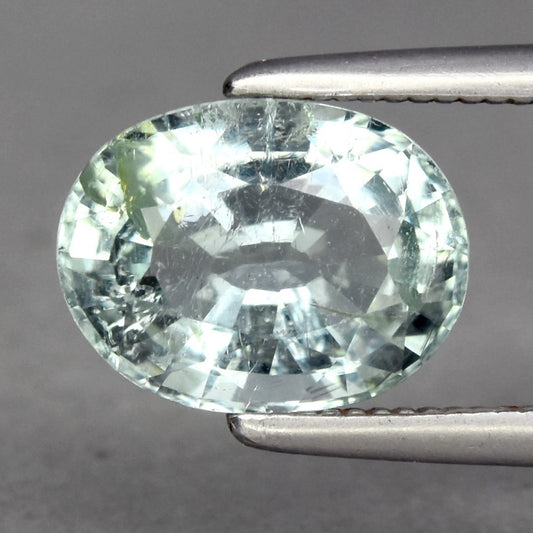 1.44ct ETW Natural Light Bluish Green Tourmaline Gemstone – Oval Cut