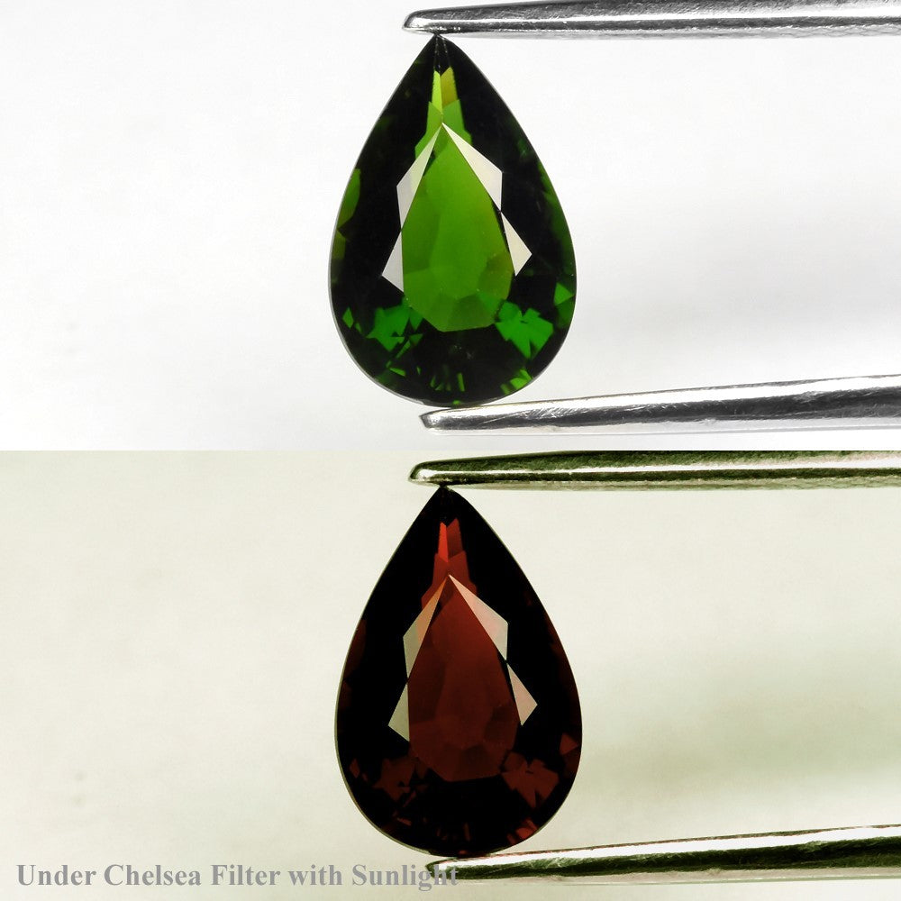 1.50ct ETW Green Chrome Tourmaline Gemstone – Pear Cut