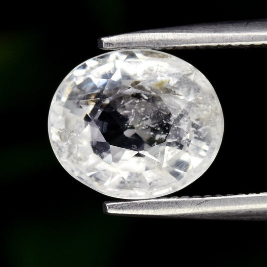 1.52ct ETW White Goshenite Beryl Gemstone – Oval Cut