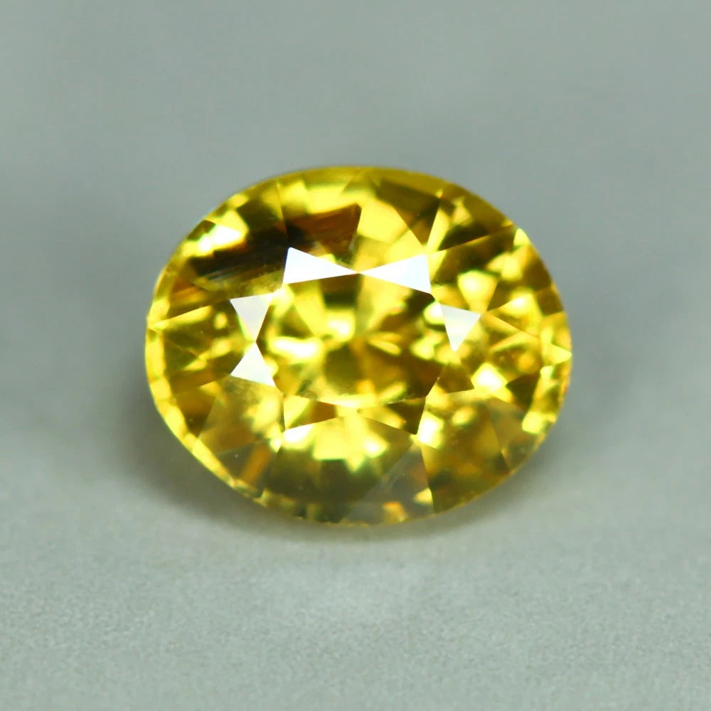 1.55ct ETW Earth-Mined Yellow Zircon – Oval Cut, Unheated