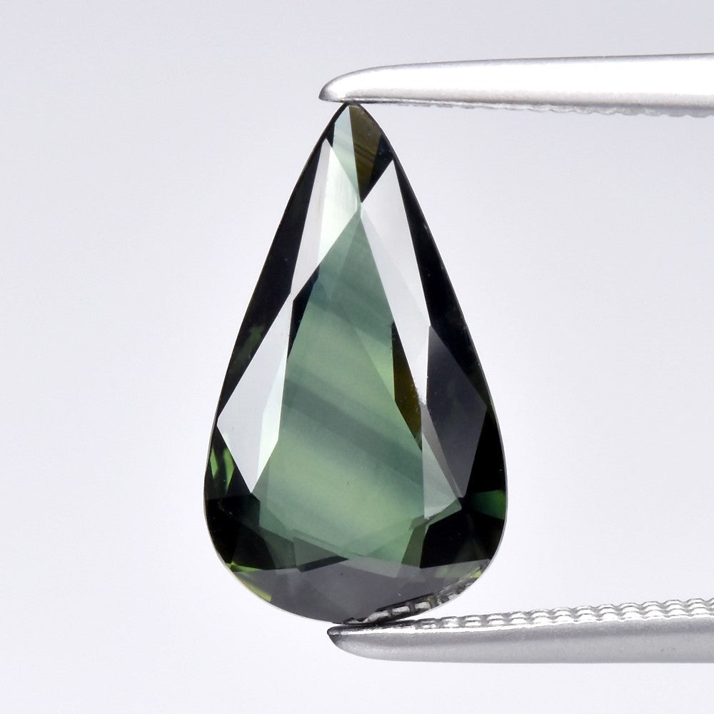 1.65ct ETW Earth-Mined Blue Green Sapphire – Pear Cut