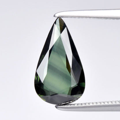 1.65ct ETW Earth-Mined Blue Green Sapphire – Pear Cut