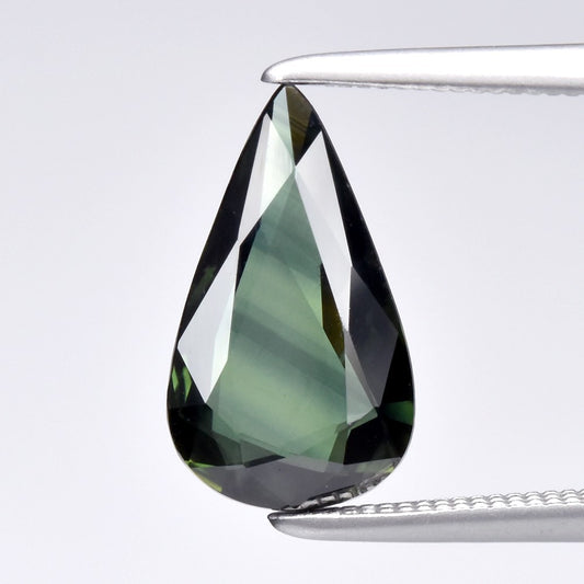 1.65ct ETW Earth-Mined Blue Green Sapphire – Pear Cut