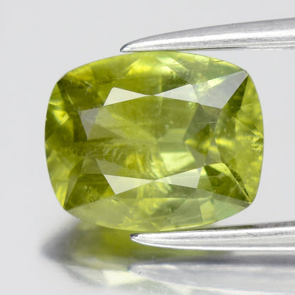 1.68ct ETW Green Sapphire Gemstone - Unheated - Cushion Cut