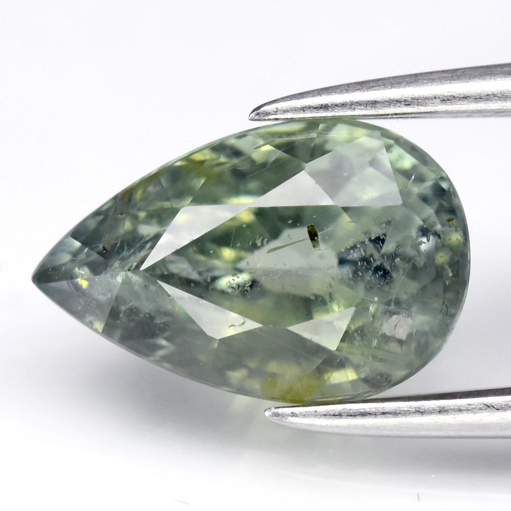 1.77ct ETW Green Sapphire Gemstone - Unheated - Pear Cut - DISCOUNTED