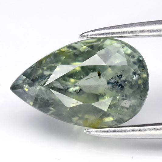 1.77ct ETW Green Sapphire Gemstone - Unheated - Pear Cut - DISCOUNTED