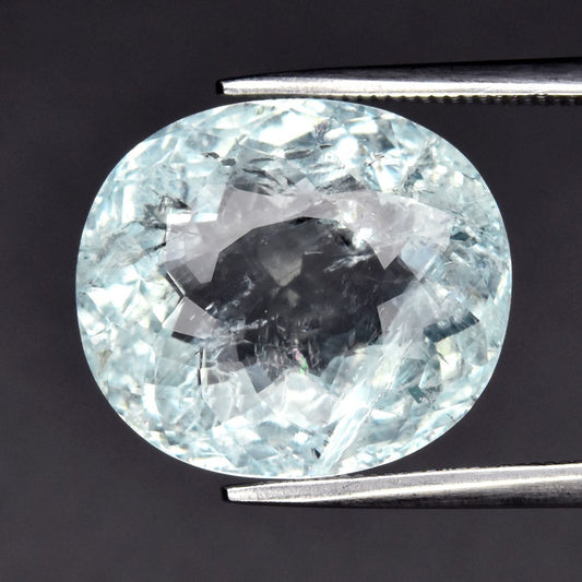 10.30ct ETW Light Blue Aquamarine Gemstone – Oval Cut - DISCOUNTED