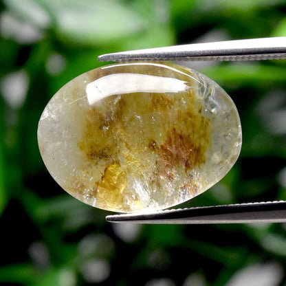 10.53ct ETW White Quartz Gemstone – Oval Cabochon Cut