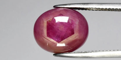 10.97ct ETW Earth-Mined Red Pink Purple Star Sapphire – Oval, 6-Ray Star