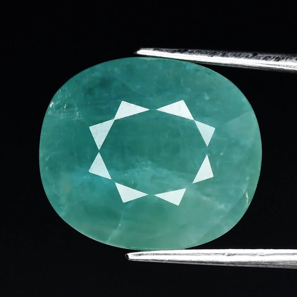 10.99ct ETW Earth-Mined Bluish Green Grandidierite – Cushion Cut, Large Stone