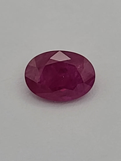 0.9ct ETW Natural Ruby Gemstone – Oval Cut - Unheated