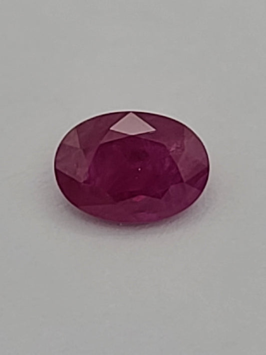 0.9ct ETW Natural Ruby Gemstone – Oval Cut - Unheated