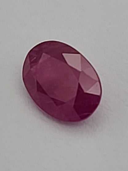 0.9ct ETW Natural Ruby Gemstone – Oval Cut - Unheated