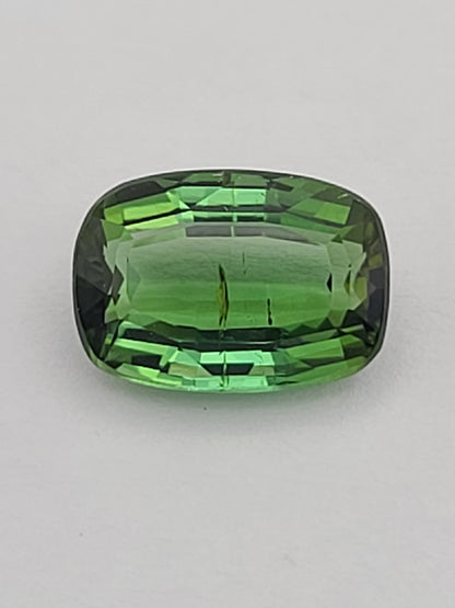 3.31ct ETW Natural Green Tourmaline Gemstone – Cushion Cut