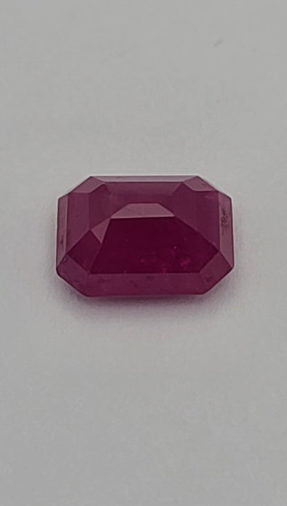 2.19ct ETW Ruby Gemstone - Emerald Cut - Heated
