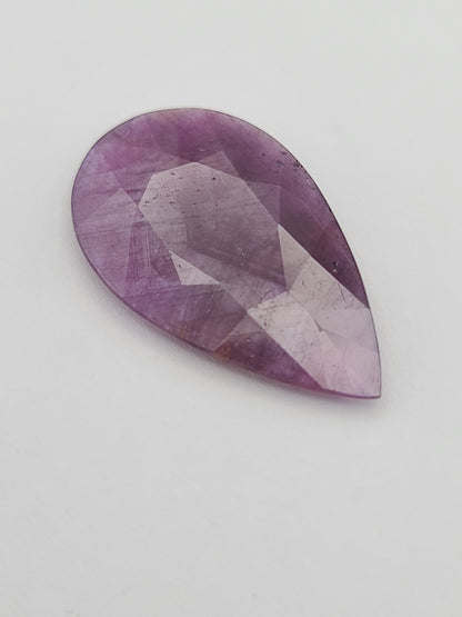 24.83ct ETW Unheated Purple Sapphire Gemstone - Pear Cut