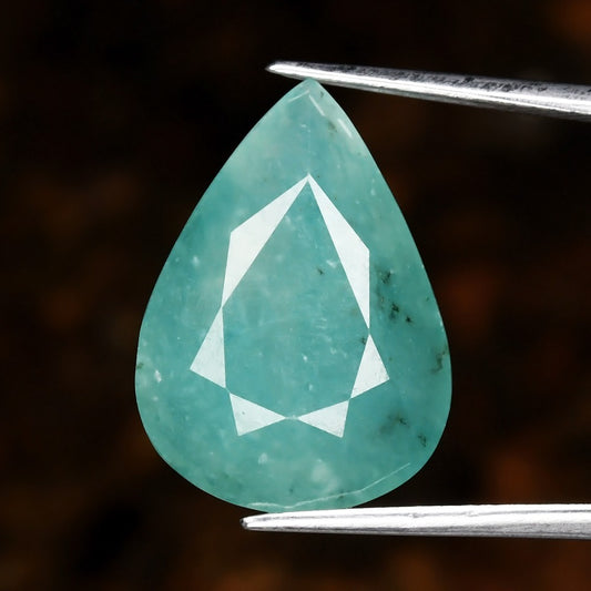 11.41ct ETW Earth-Mined Greenish Blue Grandidierite – Pear Cut, Large Stone