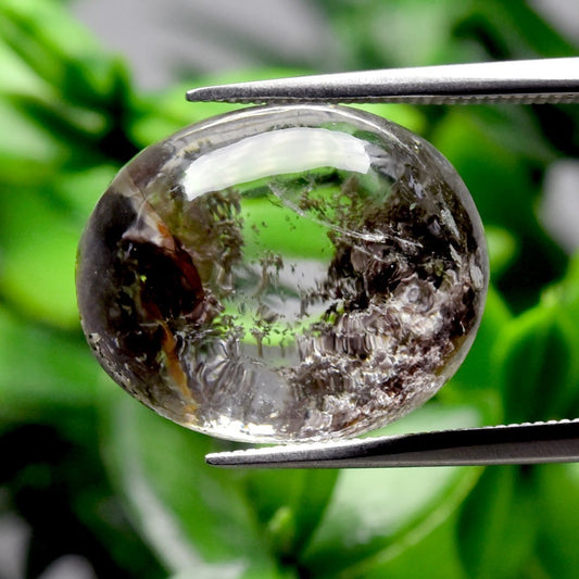 13.10ct ETW White Quartz Gemstone – Oval Cabochon Cut