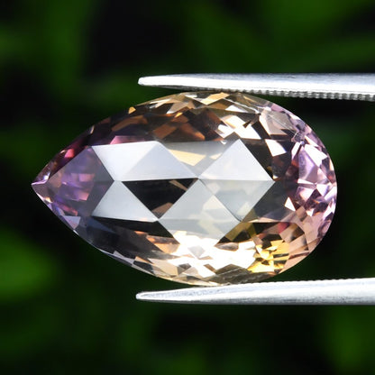 13.18ct ETW Earth-Mined Yellow & Purple Ametrine – Pear Rose Cut, Large Stone