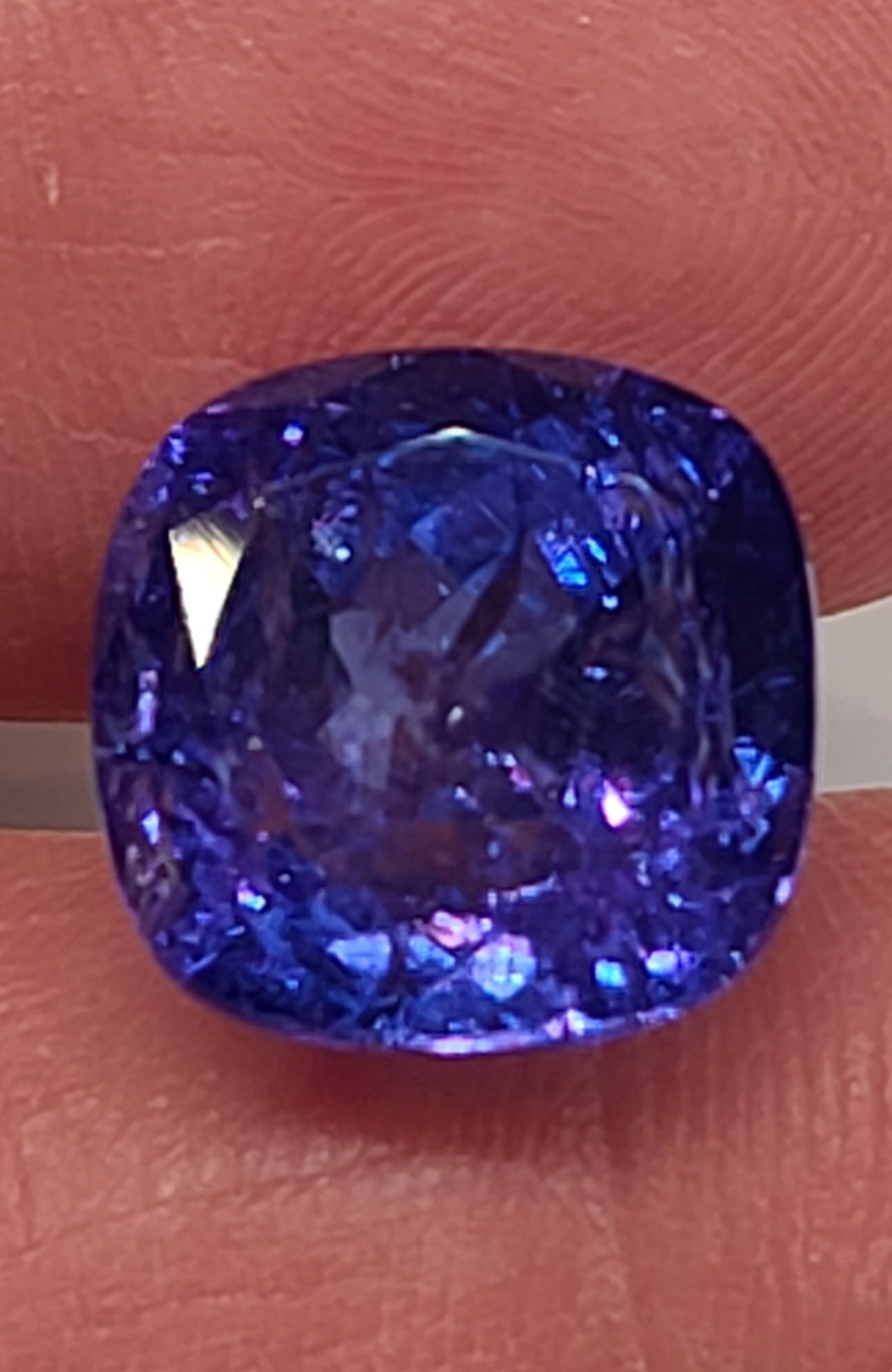 13.53ct ETW Earth-Mined Tanzanite – Cushion Cut, Large Stone