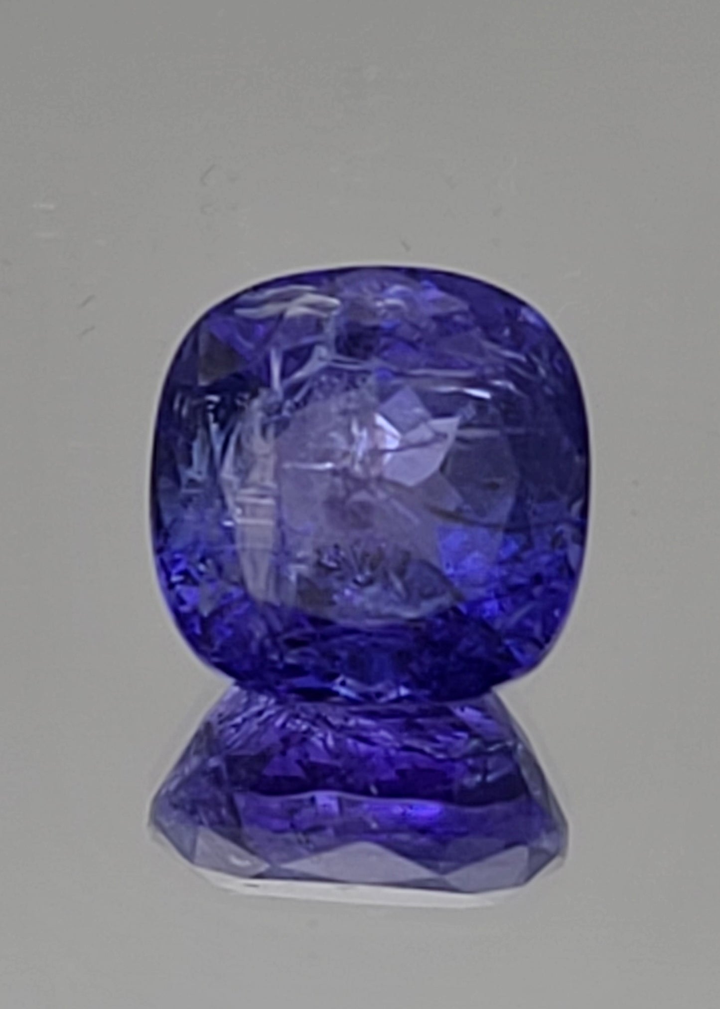 13.53ct ETW Earth-Mined Tanzanite – Cushion Cut, Large Stone