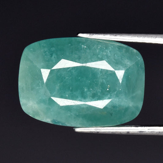 14.36ct ETW Earth-Mined Greenish Blue Grandidierite – Cushion Cut, Rare Variety