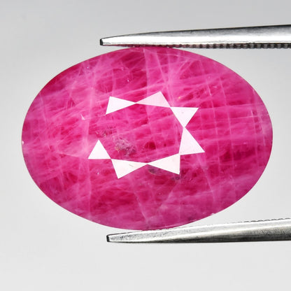 14.56ct ETW Purplish Red Ruby Gemstone – Oval Cut