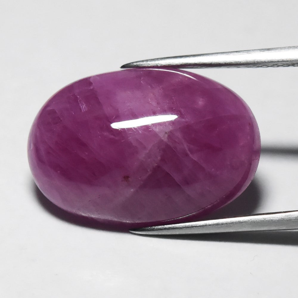 17.14ct ETW Earth-Mined Purplish Pink Sapphire – Oval Cabochon, Heated