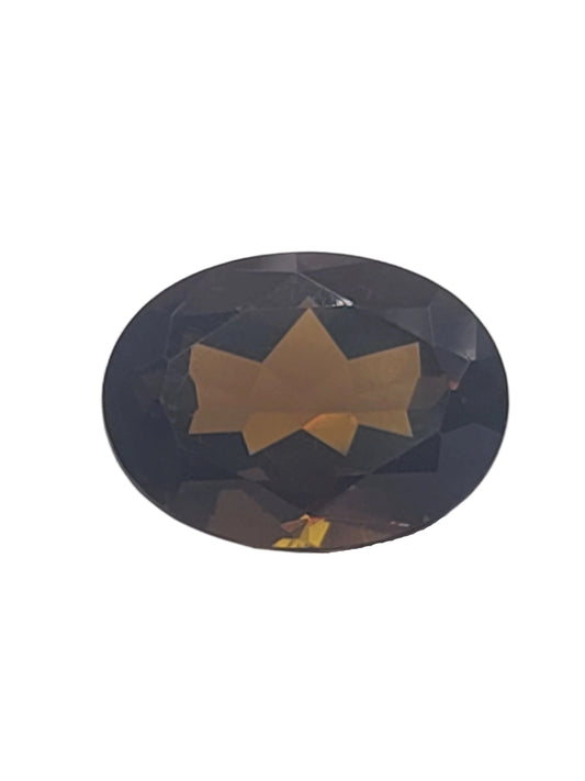 17.2ct ETW Natural Smoky Quartz Gemstone - Oval Cut