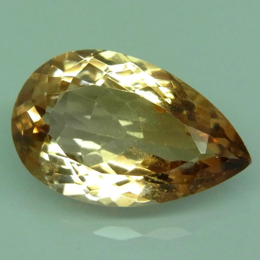 12.50ct ETW Apricot Peach Topaz Gemstone – Brazil - Pear Cut
