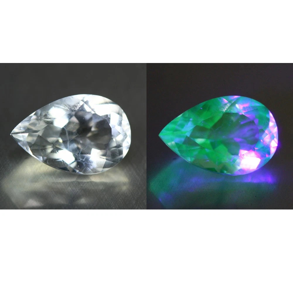 2.00ct ETW Earth-Mined Hyalite Opal – Pear Cut, UV Reactive