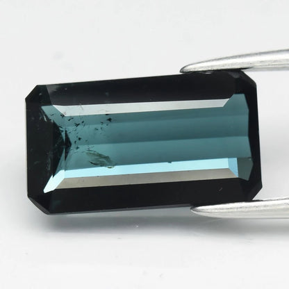 2.01ct ETW Bluish Green Tourmaline Gemstone - Octagonal Cut