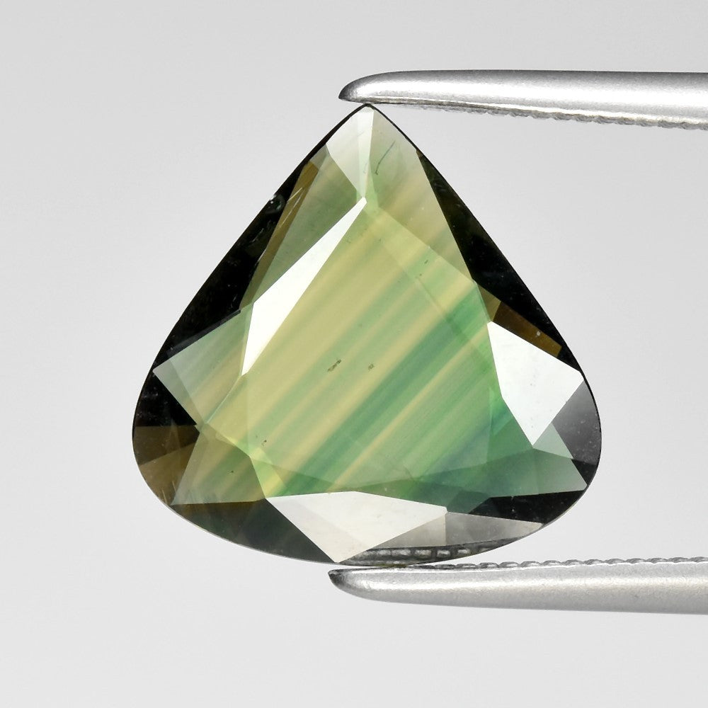 2.07ct ETW Earth-Mined Blue Green Sapphire – Pear Cut, Heated