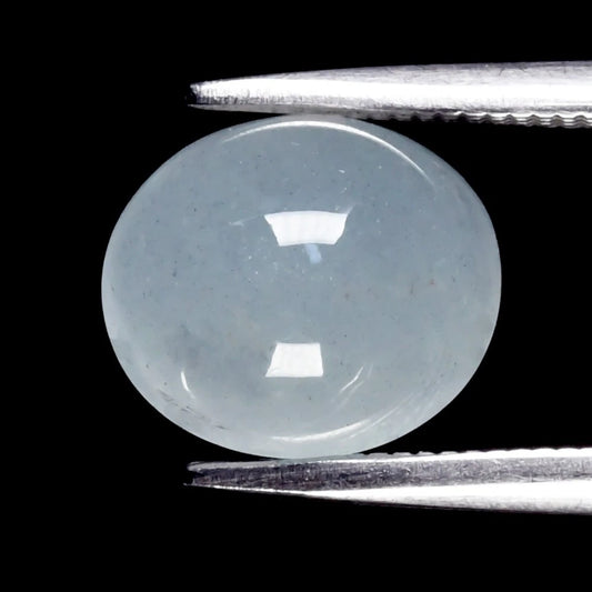 2.09ct ETW Earth-Mined Light Blue Aquamarine – Oval Cabochon, Unheated