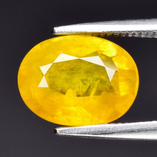 2.13ct ETW Earth-Mined Yellow Sapphire – Oval Cut