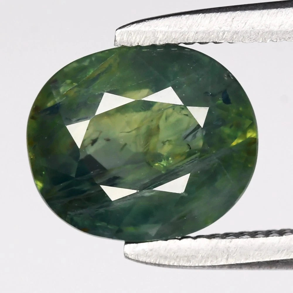 2.18ct ETW Bluish Green Sapphire Gemstone – Unheated - Oval Cut