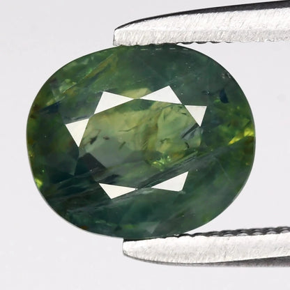 2.18ct ETW Bluish Green Sapphire Gemstone – Unheated - Oval Cut