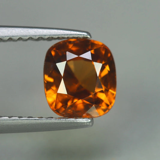 2.20ct ETW Earth-Mined Golden Orange Zircon – Cushion Cut, Unheated